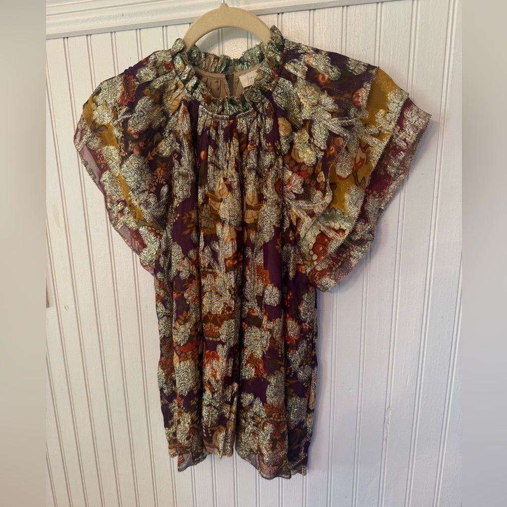 Letmebe Anthropologie Small Metallic Blouse